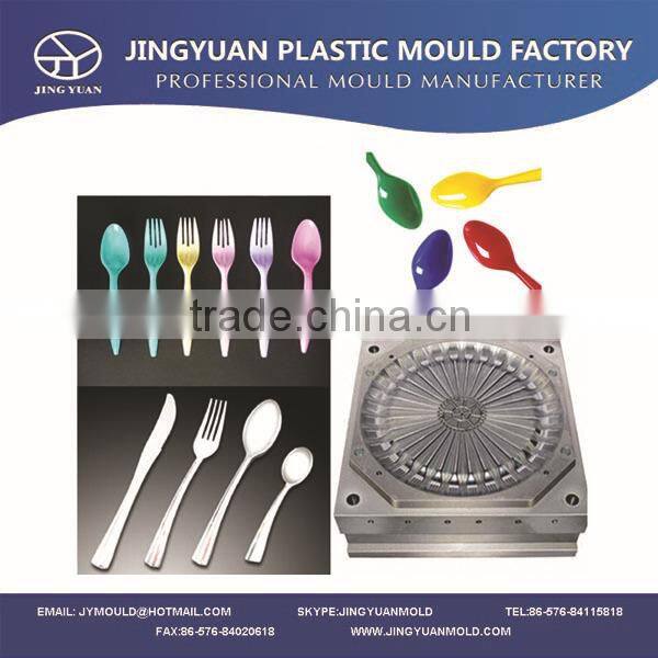 OEM Custom plastic spoon fork knife mould manufacturer / High quality Disposable spoon fork knife injection mould/mold supplier