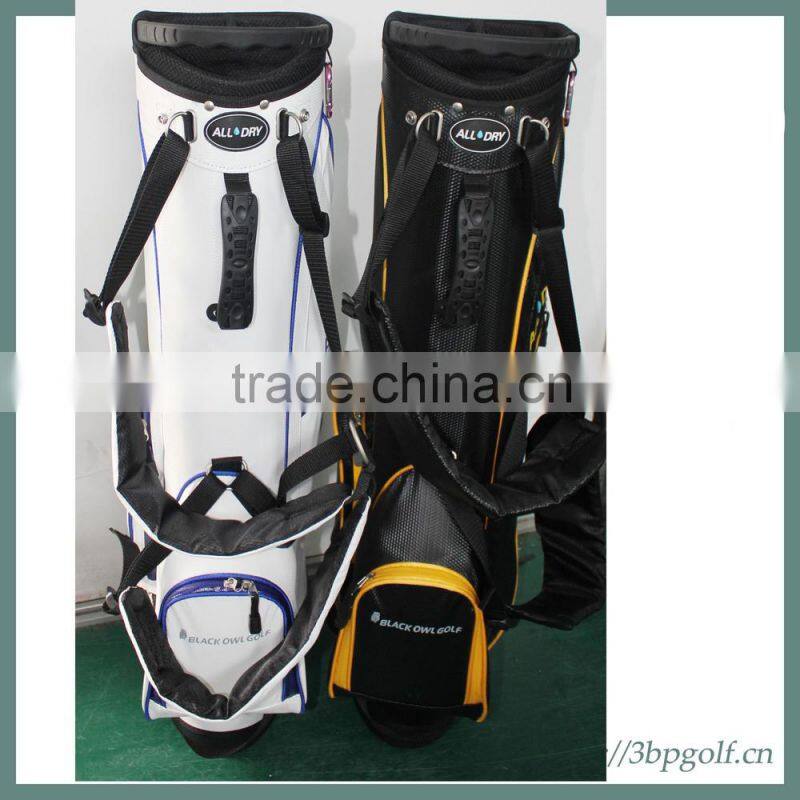 White black wateproof pu plain golf bags