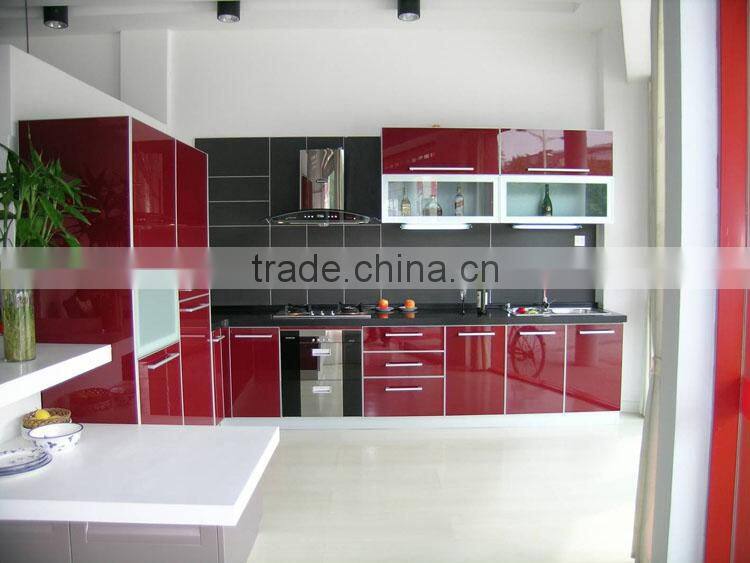 Plywood, Melamine Board Carcase Material High Gloss Lacquer Modern Kitchen Furniture