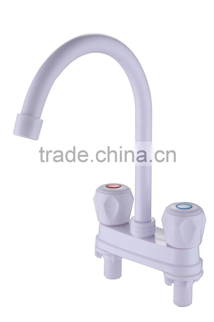 Inexpensive White Single cold Double plastic Basin faucet
