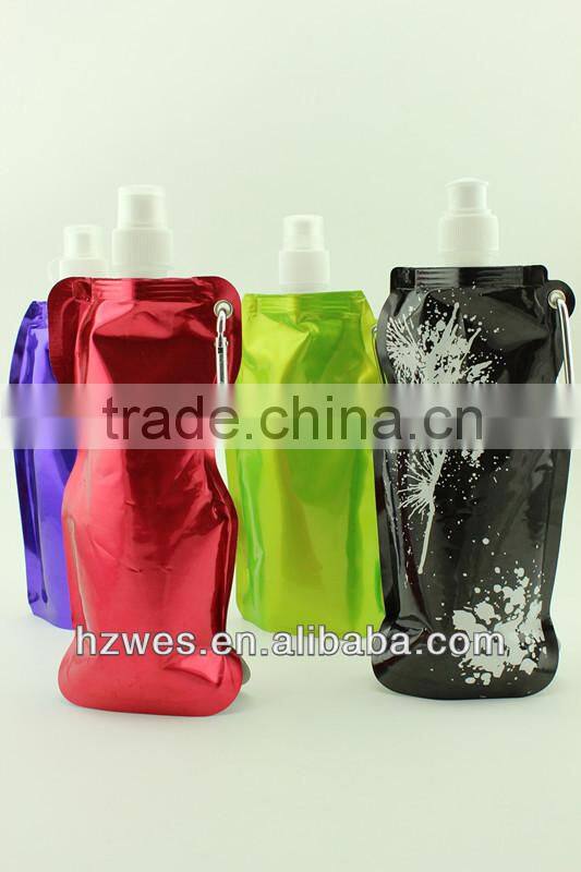 aluminum foil folding sports kettle with carabiner 500ML/Food grade/Fashion