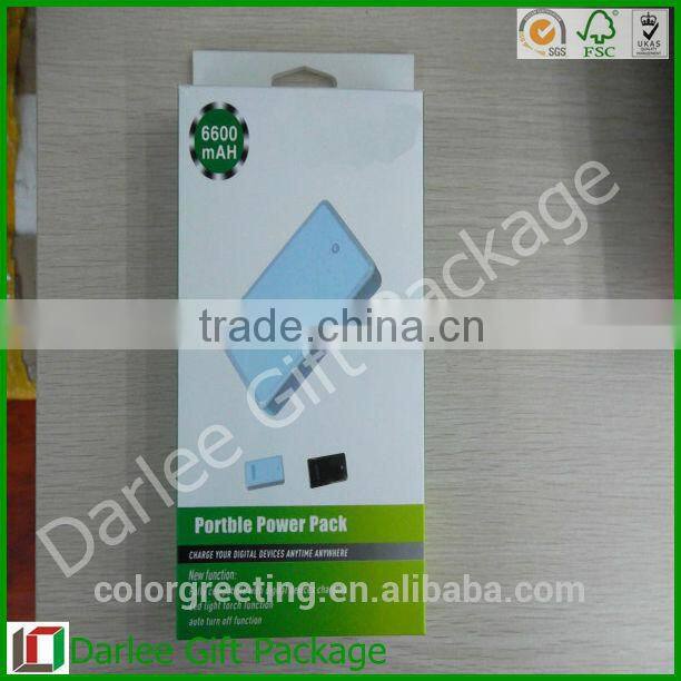 New design clear window costomized logo electronic powerbank packaging box