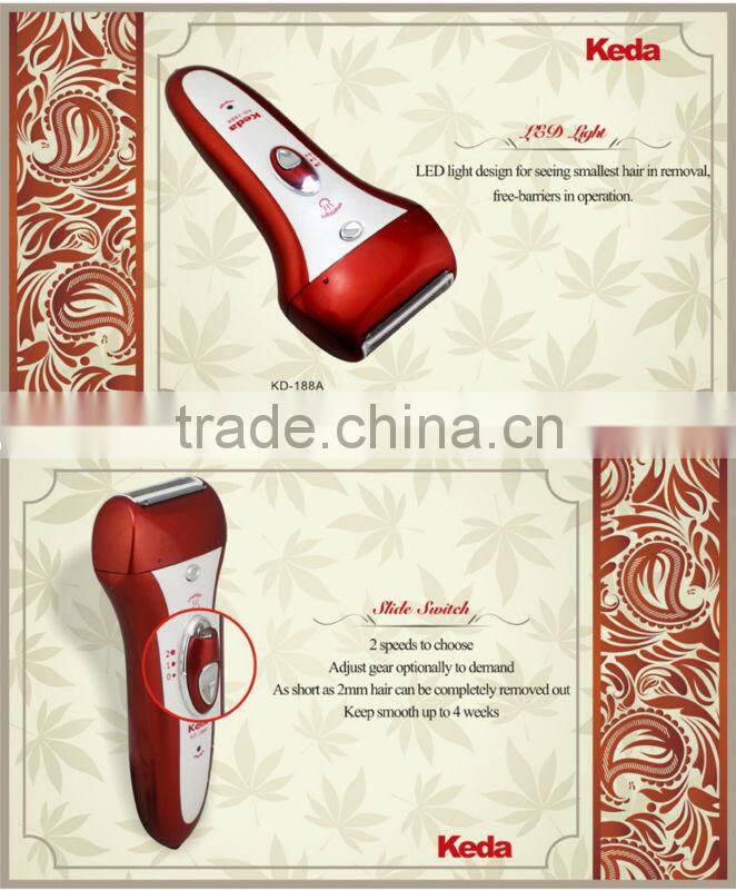 Electrical Rechargeable 2 Heads Ladies Epilator Shaver