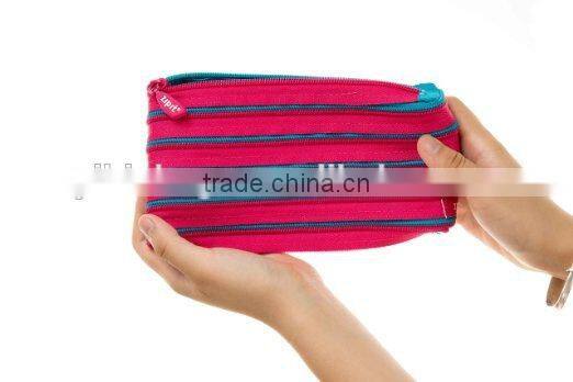 Funny and Playful Bright Pencil Pouch Pencil Case - Strawberry Pink & Caribbean Blue