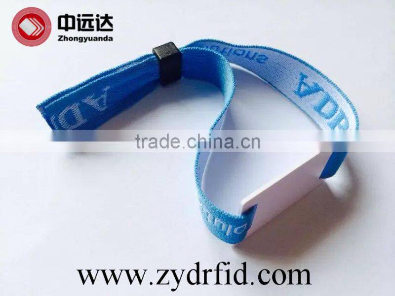 woven NFC bracelets for events with ntag213 / ultralight chip with laser code and heat transfer fashion style