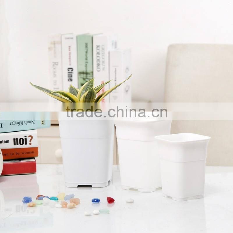 Factory price square colorful large plastic flower pot, nursery planting flower pot for indoor and outdoor