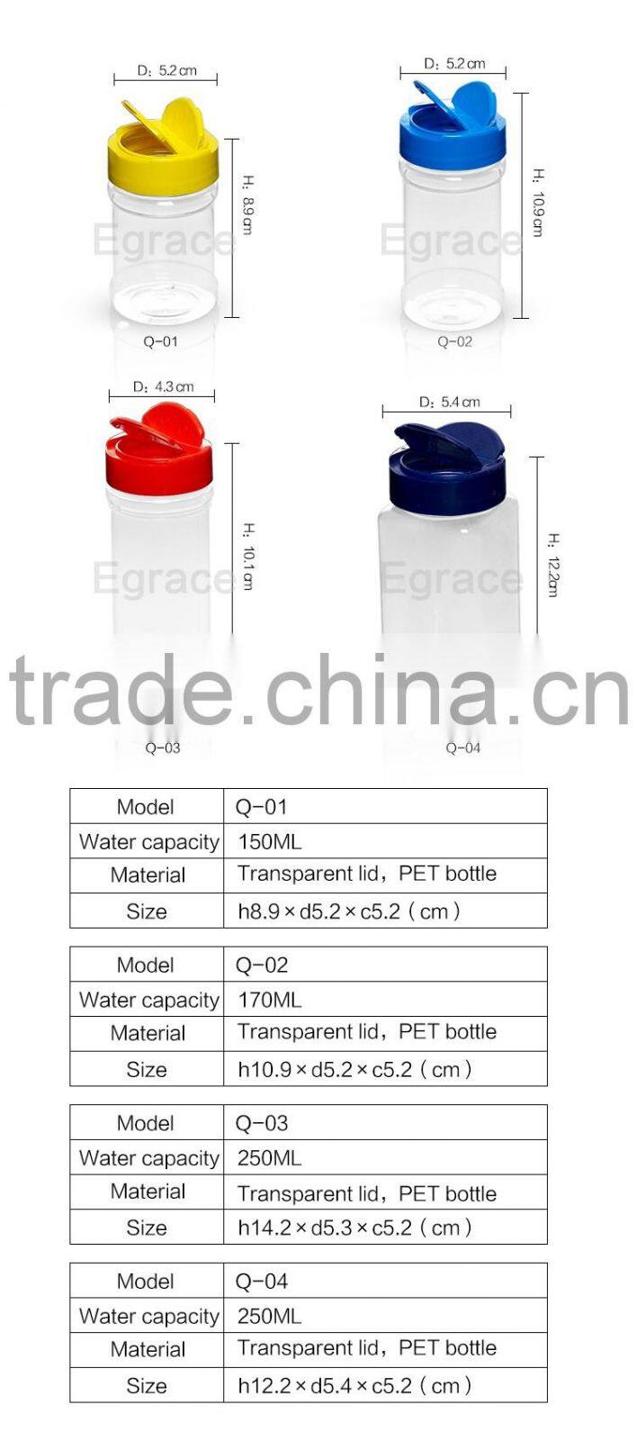 Factory price 90z Butterfly flip top cap clear plastic can