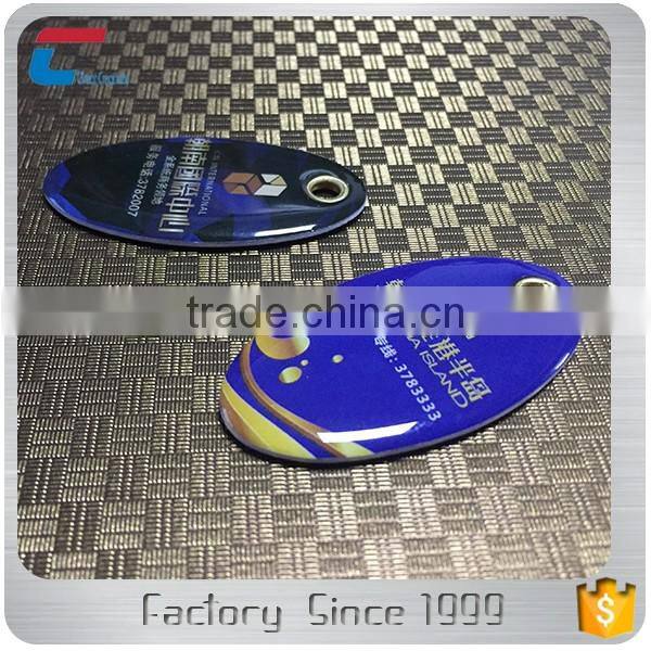 ISO14443A /ISO15693 /13.56MHZ Customized Design RFID NFC Key Tag Key Fob with Metal Edge