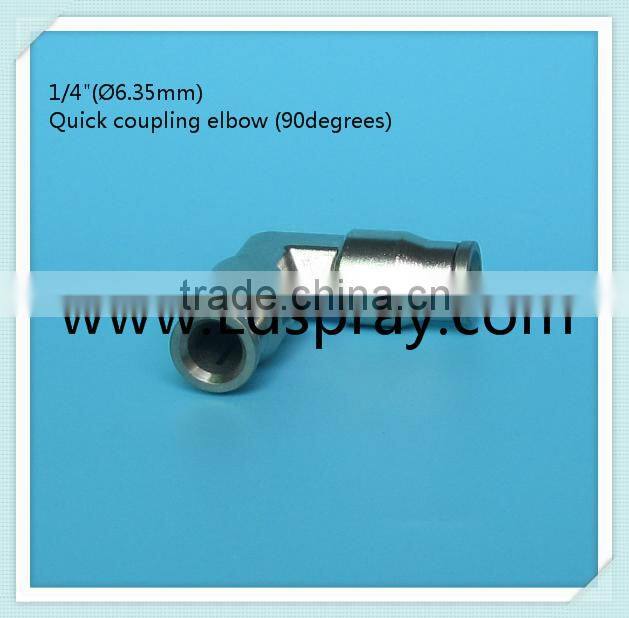 1/4" (6.35mm)High pressure (1500psi) T slip lock fittings connect
