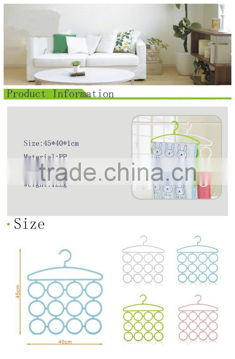 Pink hanger 12 slots scarf tie belt closet organizer accessory holder