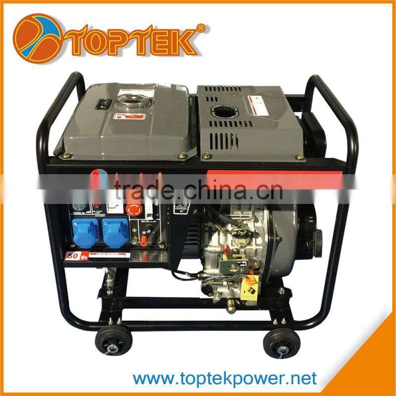 5kw diesel generator with handles and wheels portable design
