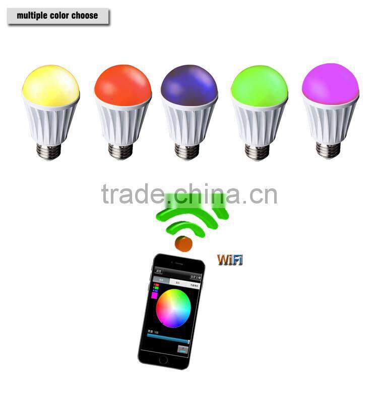 2017 hot selling smart LED bulb wifi control the color and on-off via APP, make your life more intelligent