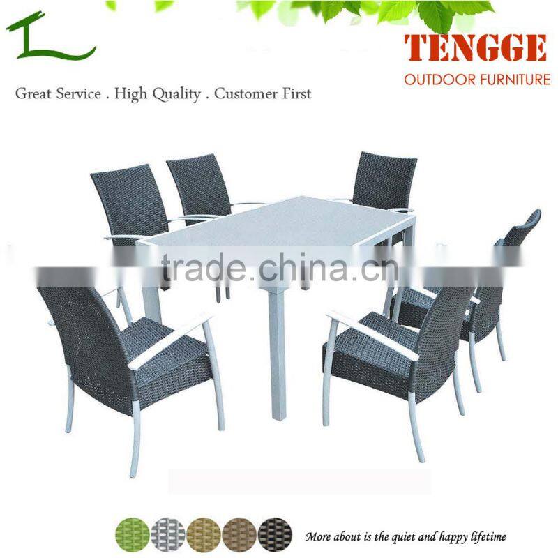 All weather factory direct sale plastic rattan garden chair and table
