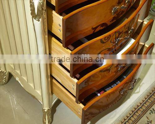 European Style Luxury Chest of Drawers, Parquet Pattern Wooden Cabinet, Living Room Cabinet with Drawers (BF01-ML044)