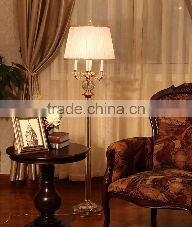 Clear K9 crystal lucky apple design white color lampshade floor lamp