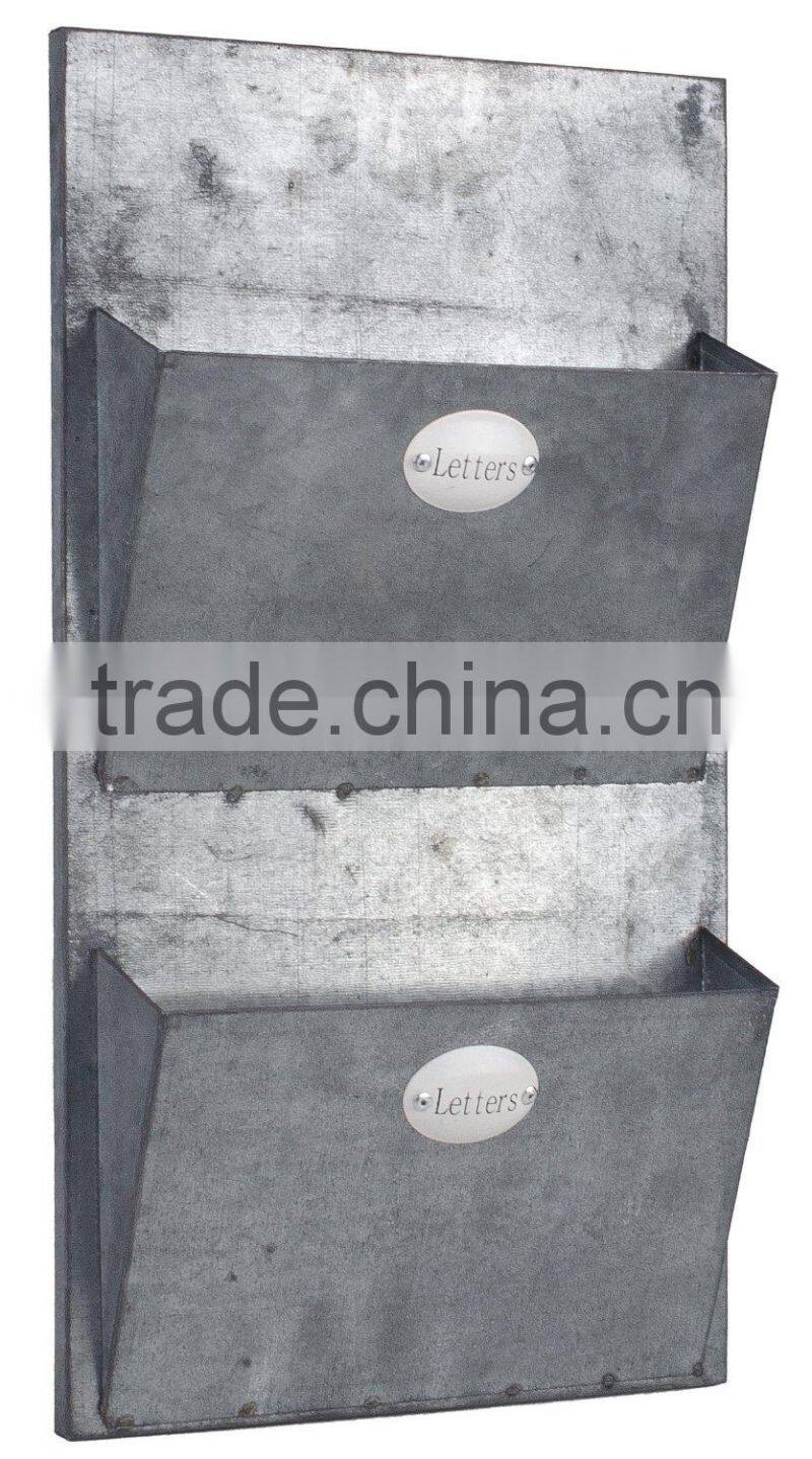 antique design 2 Slot Hanging Metal Mailbox