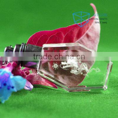 dragon lasered crystal keychain on sale