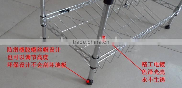 wire storage shelf and 3 tiers shoes standing organizer