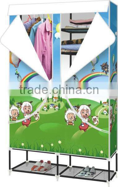 Vivinatur double Canvas woven Wardrobe Clothes Storage Cabinet