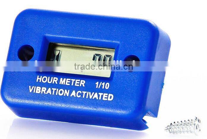 LCD display waterproof viration activated timer electronic hour meter for ATV motorcycle