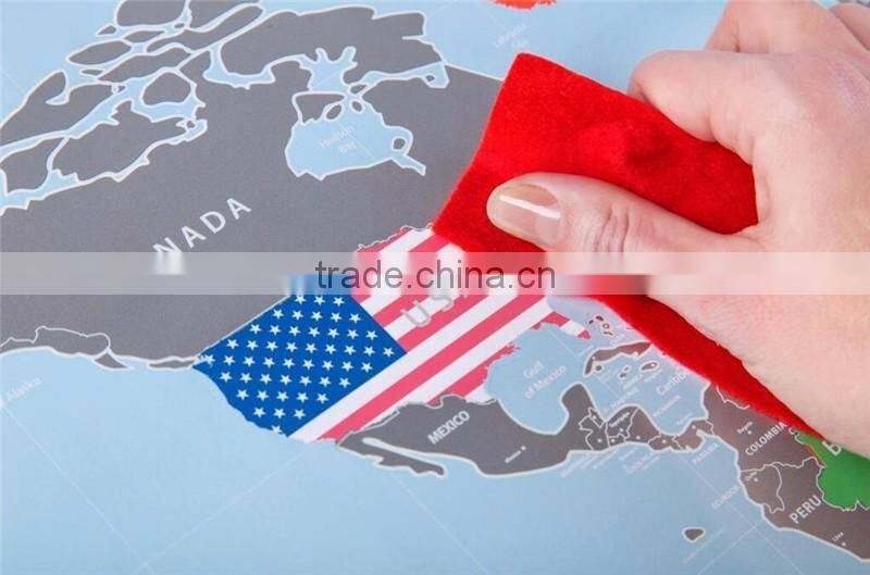 New World Map with Scratch off Flags Edition Tube Packaging Scratch travel world map