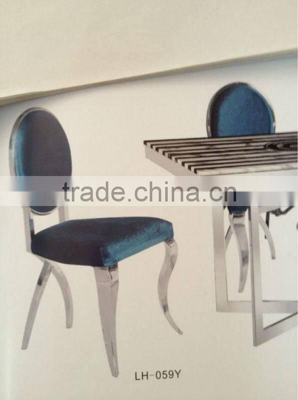 Blue Stainless Steel Modern Dining Chair