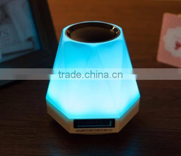 Colorful dazzle LED light Mini Crack bluetooth speaker with LED clock