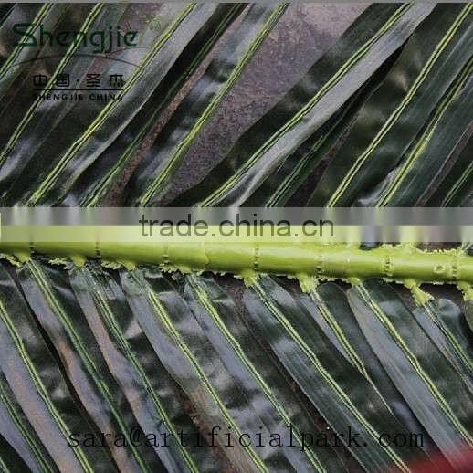 SJ0701205 High quality fan plam leave/Chinese plastic palm fan tree leaf
