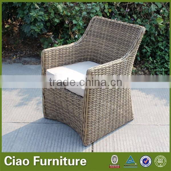 Spanish style outdoor 7 mm half round rattan chair for dining
