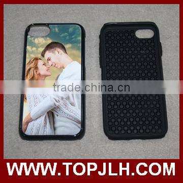 2D Sublimation Rubber 2 in 1 Cell Phone Cover For iPhone 7