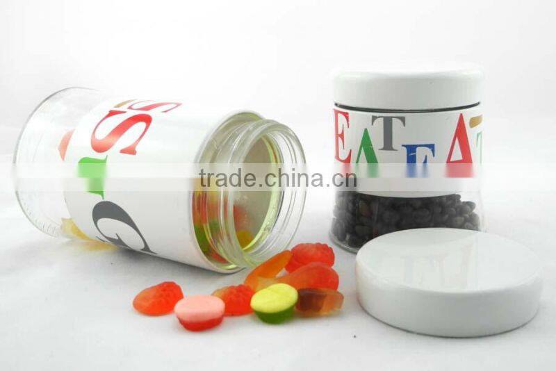 glass jars wholesale with stainless steel skin