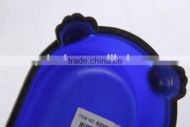 New design Plastic slip-resistant oval pet bowl with rubber bottom/dog bowl