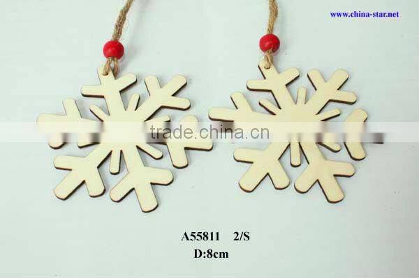 wood hanging snowflake decoration