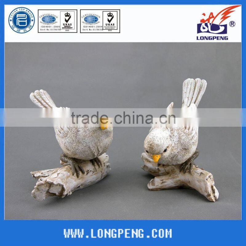 White Polyresin Bird for Garden Decoration & Indoor