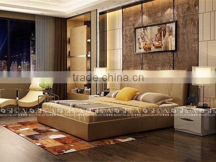 Gorgeous Modern Tufted Queen Size White PU Leather bed B9032