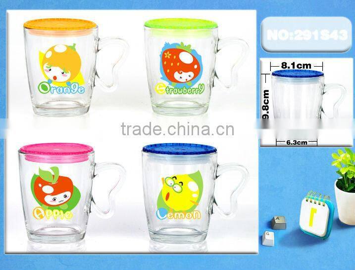 Environmental friendly glass coffee mugs with decal logo