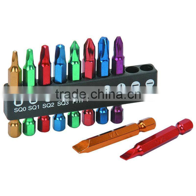 10 Piece 2" Color-Coded Driver Bit Set impact driver bit set nut driver bit set