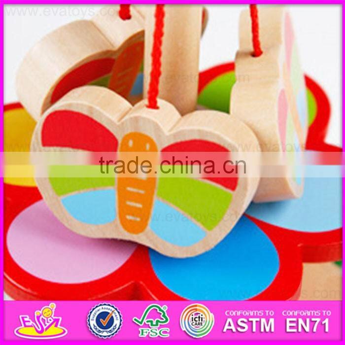 2016 Lovely baby pull and push wooden line toy W05A023