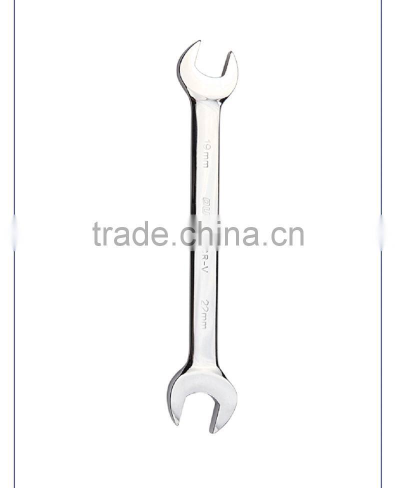 metric double open end wrench,mirror surface CR-V double end wrench,anti-rust open end wrench