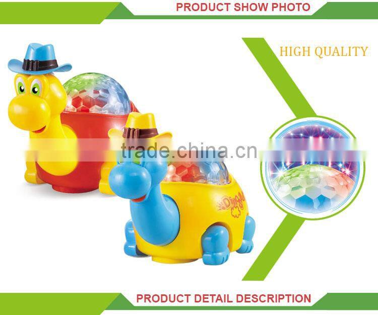 Funny b/o musical electric plastic cartoon dinosaur toys for kids