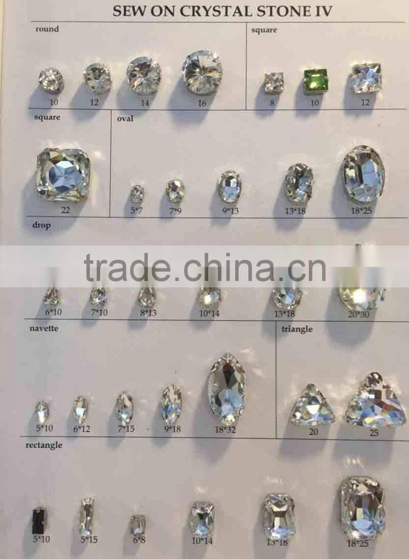 preset rhinestone in sew on mounting rhinestone sew on