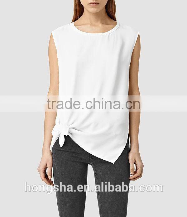 2016 Fashion Lightweight Knot Hemline Sleeveless Tank Top HST8036