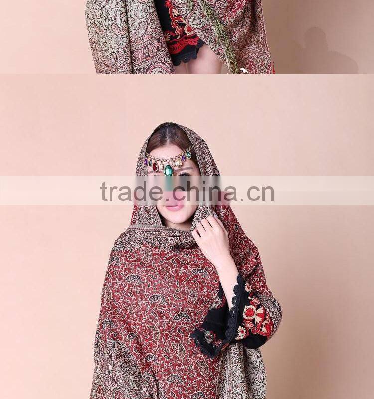 Turkey and India pashmina shawl warm/muslim prayer shawl hijab/wool cashmere shawl scarf