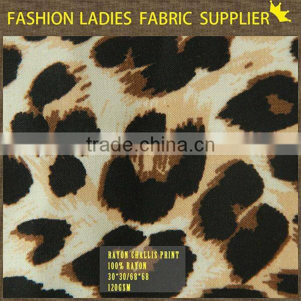 shaoxing cichengtex fashion rayon leopard printed fabric