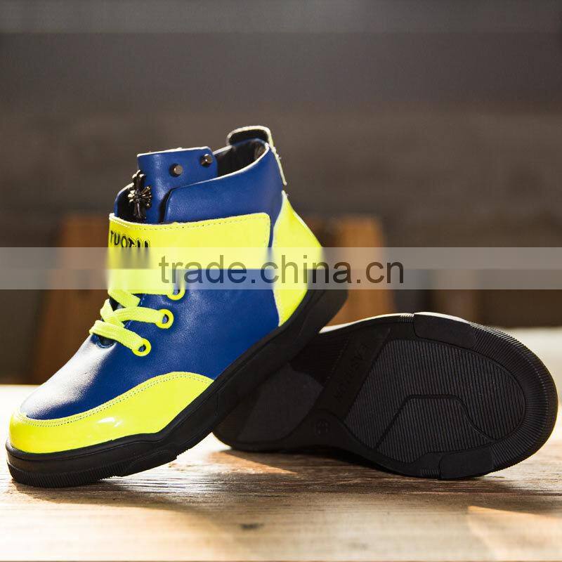 new style fashion high top children casual shoes sneakers for boys, best quality kids high upper shoes sample made in china