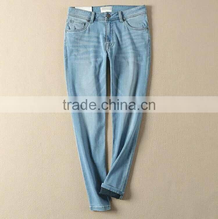 GZY 98%cotton+2%spandex factory in guangzhou fashion ladies jeans top design