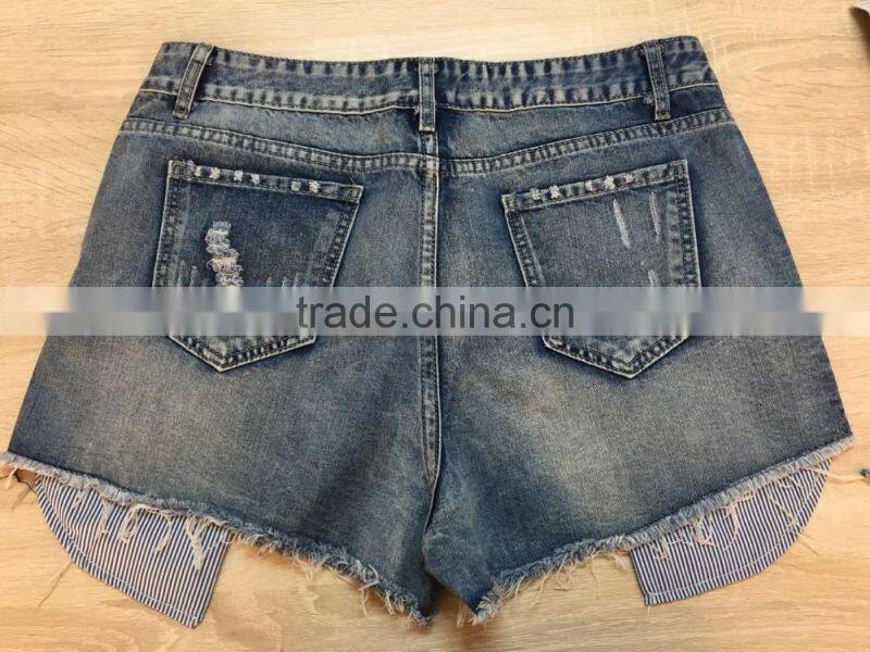 GZY latest summer high waist women denim shorts