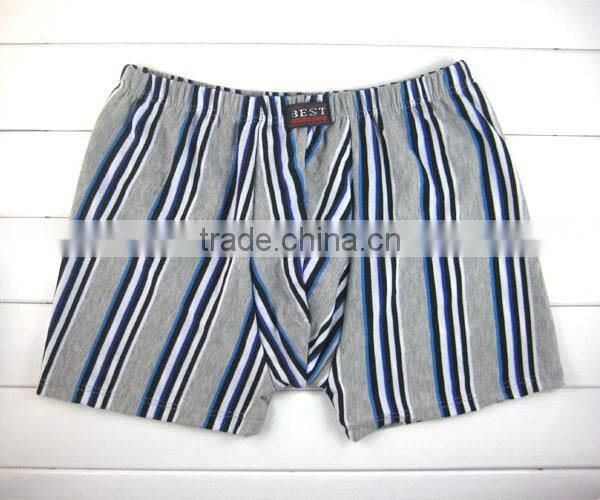 Fashion geometry stripe men underwear high quality bamboo fiber men boxer briefs