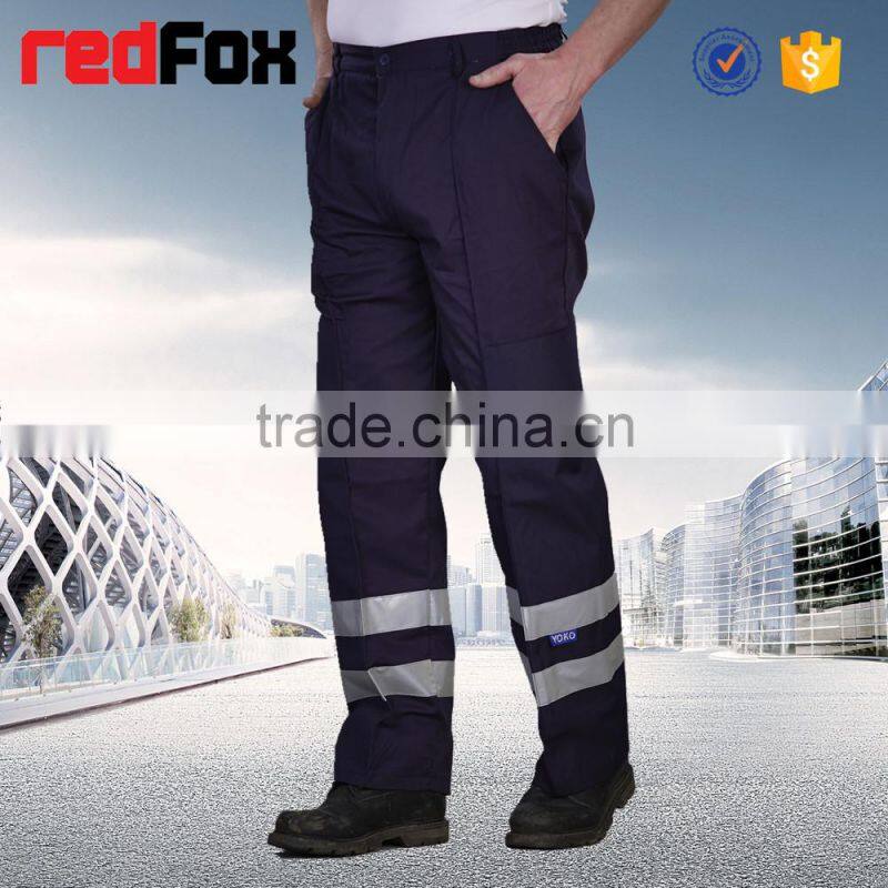 fluorescence red men's working trousers