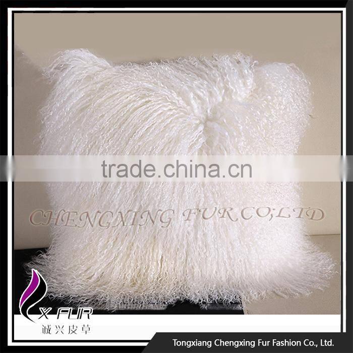 CX-D-04E Cheap Mongolian Lamb Fur Pillow Cushion Cover
